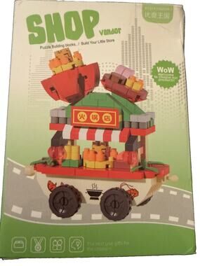 Shop Vendor Hot Pot Food Cart Puzzle Micro Building Block Set MZ-442 Age 8+